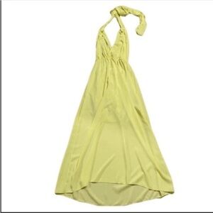 Venti6 convertible straps open back empire waist yellow halter maxi dress.Small.